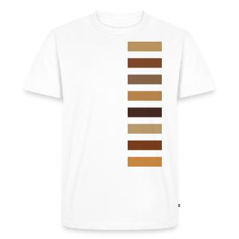 Nuances de brun - T-shirt Premium bio Homme - blanc - Devant - Nico (187cm)