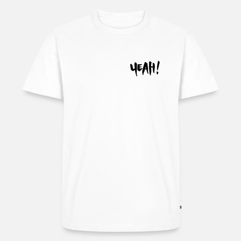 YEAH - Männer Premium Bio T-Shirt - Weiß