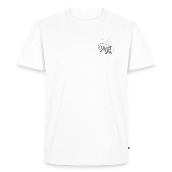 Trailer Desing / Party outfit Bauwong - Men's Premium Organic T-Shirt - white - Front - Nico (187cm)
