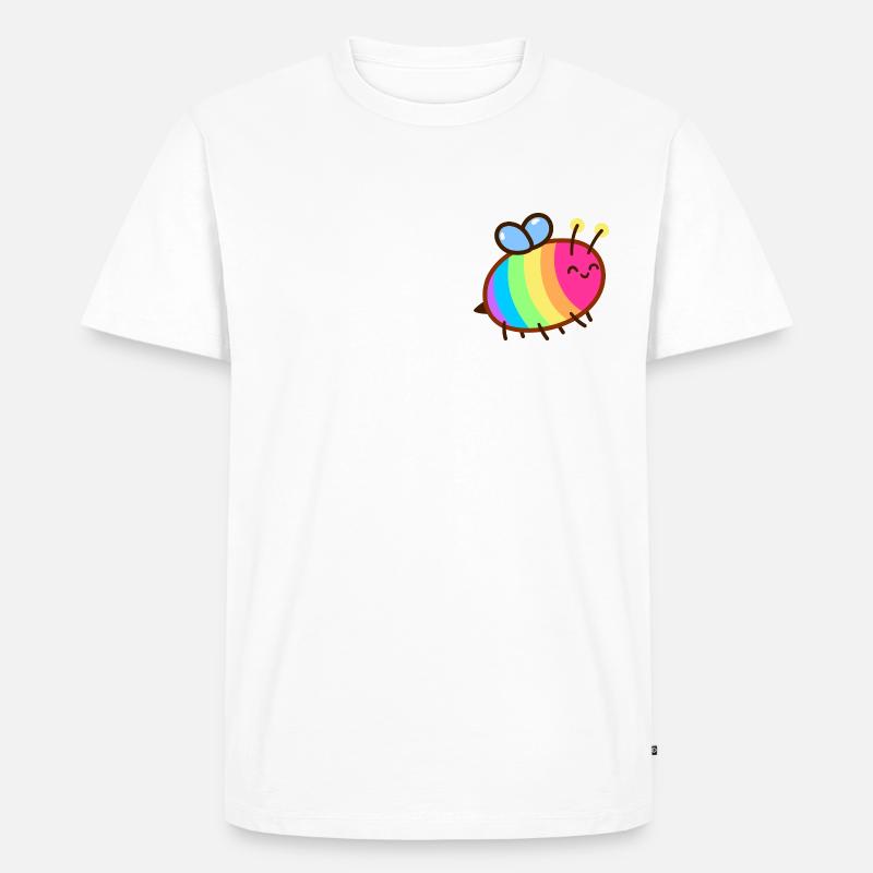 Queere Regenbogen Biene - Männer Premium Bio T-Shirt - Weiß