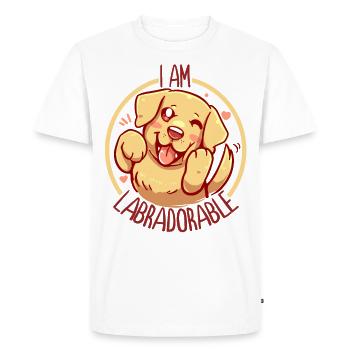 Je suis labradorable - Golden Labrador - Texte sombre - T-shirt Premium bio Homme - blanc - Devant - Nico (187cm)