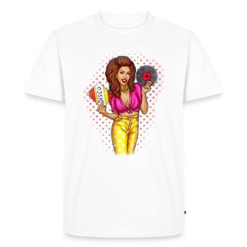 Pin up fille. Musique. idée cadeau - T-shirt Premium bio Homme - blanc - Devant - Nico (187cm)