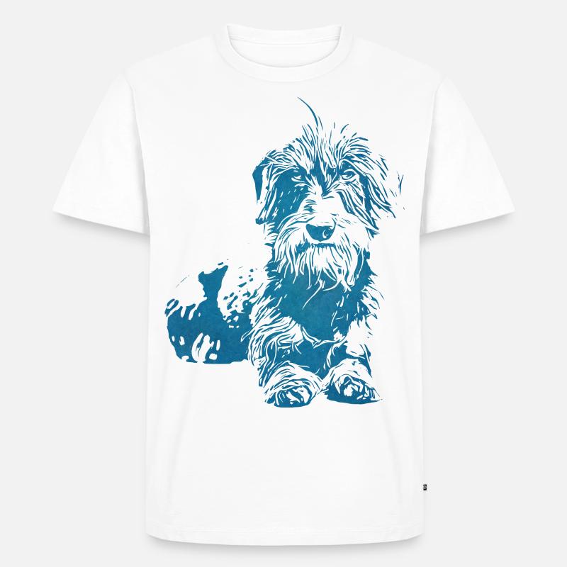 Rauhaardackel stolz, stur, lebendig - Männer Premium Bio T-Shirt - Weiß