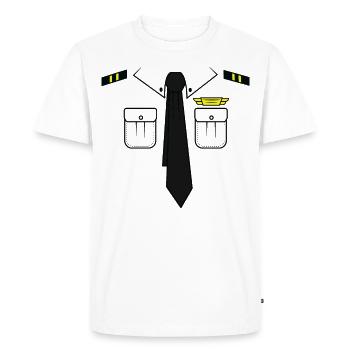 Costume de pilote Soirée à thème JGA Carnival Suit - T-shirt Premium bio Homme - blanc - Devant - Nico (187cm)