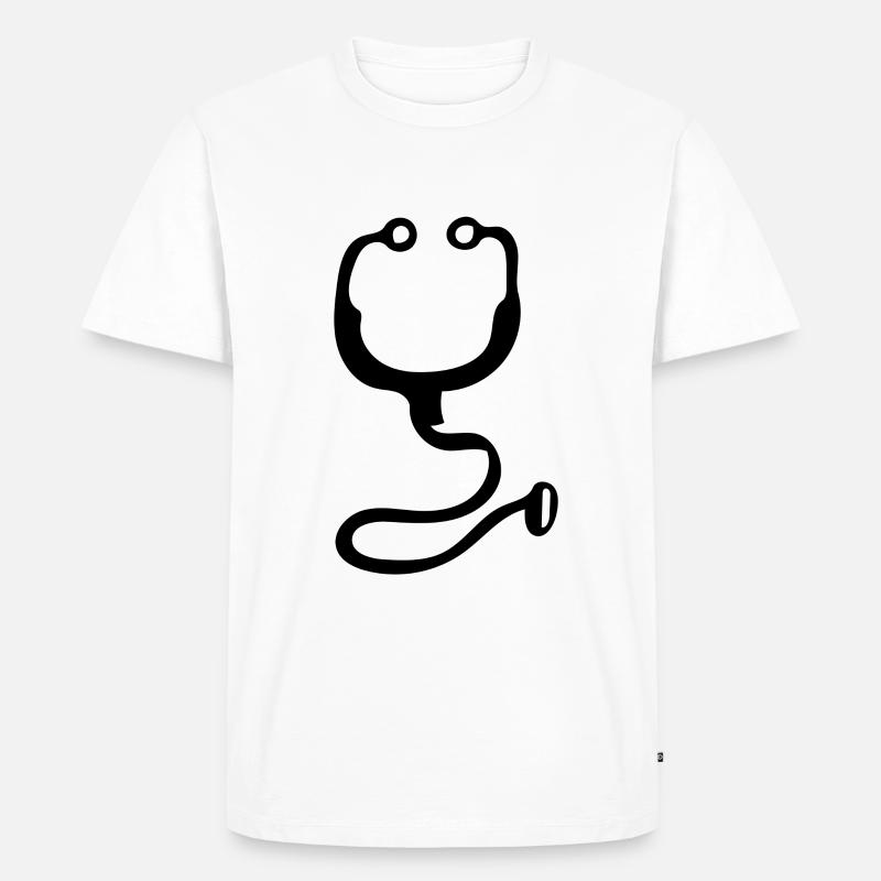 Stethoskop - Männer Premium Bio T-Shirt - Weiß