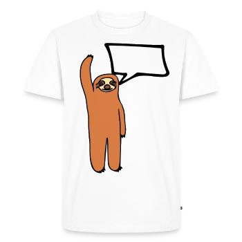 Paresse - insérez votre texte dans la bulle de dialogue - T-shirt Premium bio Homme - blanc - Devant - Nico (187cm)