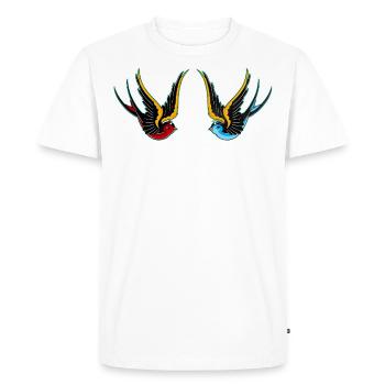 Hirondelles - T-shirt Premium bio Homme - blanc - Devant - Nico (187cm)