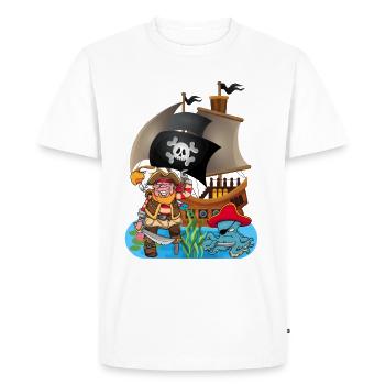 Pirate avec une pieuvre comme costume de pirate - T-shirt Premium bio Homme - blanc - Devant - Nico (187cm)