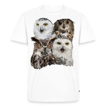 Hiboux - T-shirt Premium bio Homme - blanc - Devant - Nico (187cm)