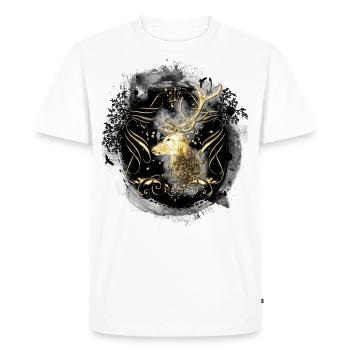 Cerf d’or / Roi de la forêt / Costume / Chasse - T-shirt Premium bio Homme - blanc - Devant - Nico (187cm)