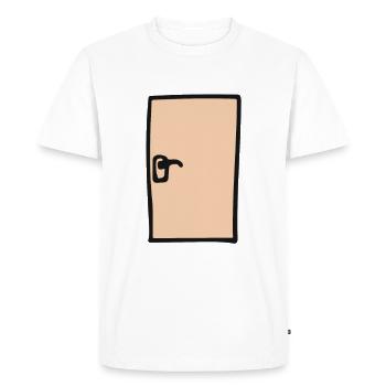 porte - T-shirt Premium bio Homme - blanc - Devant - Nico (187cm)