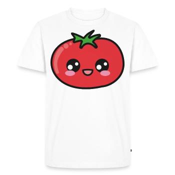 Tomato Cute Kawaii - Men's Premium Organic T-Shirt - white - Front - Nico (187cm)