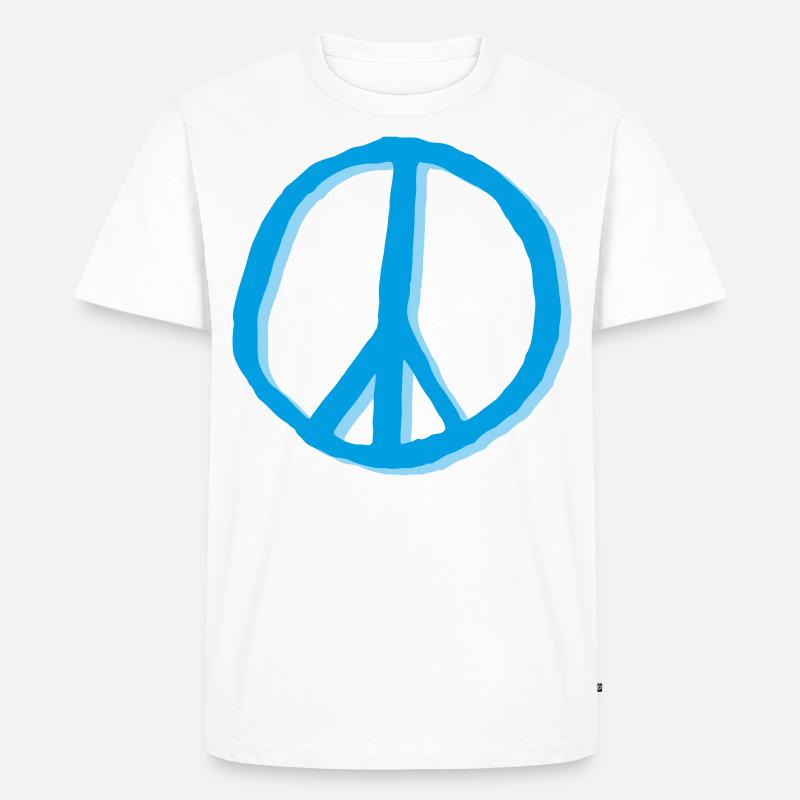 Peacezeichen Friedenszeichen Zeichen - Männer Premium Bio T-Shirt - Weiß