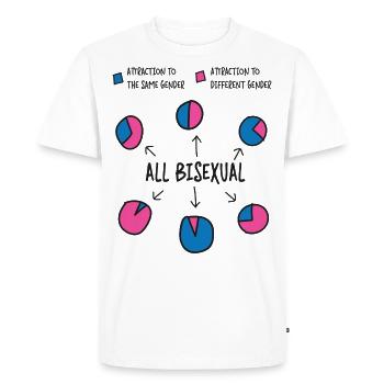 Bisexual Bi Pride Flag Pie Chart - Men's Premium Organic T-Shirt - white - Front - Nico (187cm)