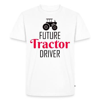 Little Farmer Tractor Baby Boy Girl Funny Saying - Men's Premium Organic T-Shirt - white - Front - Nico (187cm)