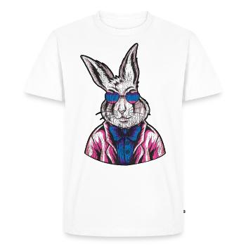 Bisexuel Bi Pride Flag Rabbit - T-shirt Premium bio Homme - blanc - Devant - Nico (187cm)