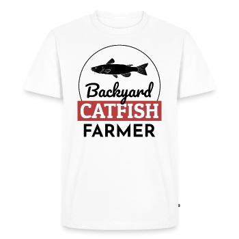 Backyard Catfish Farmer Fish Farming Farm Drôle - T-shirt Premium bio Homme - blanc - Devant - Nico (187cm)