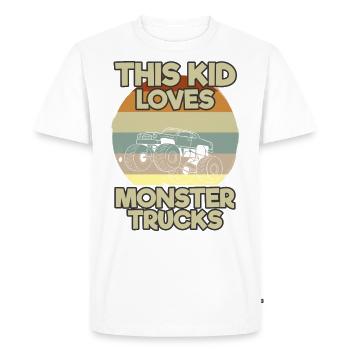 Monster Truck Big Tire Child Love I Gift - Men's Premium Organic T-Shirt - white - Front - Nico (187cm)