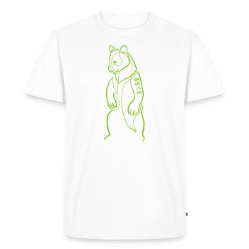 Bear " BEAR " one line - Men's Premium Organic T-Shirt - white - Front - Nico (187cm)