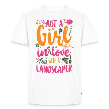 Paysagiste Aménagement Paysager - T-shirt Premium bio Homme - blanc - Devant - Nico (187cm)