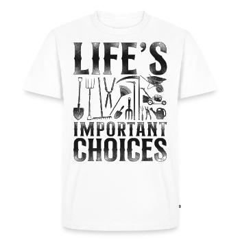 Paysagiste Aménagement Paysager - T-shirt Premium bio Homme - blanc - Devant - Nico (187cm)