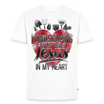 Paysagiste Aménagement Paysager - T-shirt Premium bio Homme - blanc - Devant - Nico (187cm)