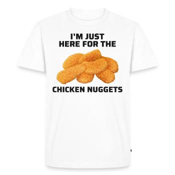 Chicken Nuggets Fast Food Funny Saying - Men's Premium Organic T-Shirt - white - Front - Nico (187cm)