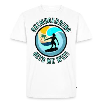 Skimboarding gets me wet! Skimboard Women Saying - Men's Premium Organic T-Shirt - white - Front - Nico (187cm)