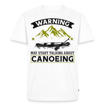 Canoe Canoeing Vintage Warning May - Men's Premium Organic T-Shirt - white - Front - Nico (187cm)
