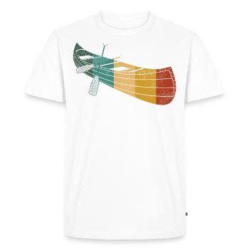 Canoe Canoeing Retro Vintage - Men's Premium Organic T-Shirt - white - Front - Nico (187cm)