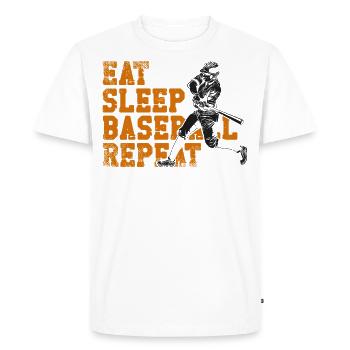 Baseball Fan Vintage Batter Eat - T-shirt Premium bio Homme - blanc - Devant - Nico (187cm)