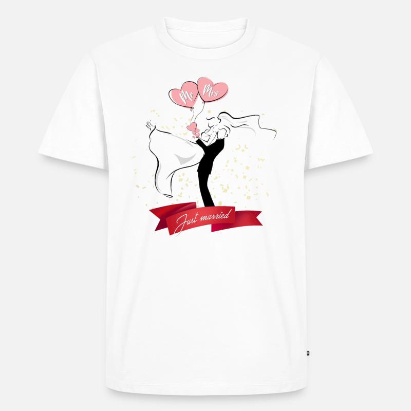 Geschenkidee zur Hochzeit oder zum Hochzeitstag - Männer Premium Bio T-Shirt - Weiß