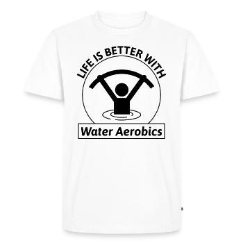 Aquagym Fitness aquatique Aqua Exercice - T-shirt Premium bio Homme - blanc - Devant - Nico (187cm)
