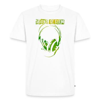 Sound system casque audio Free Party - T-shirt Premium bio Homme - blanc - Devant - Nico (187cm)