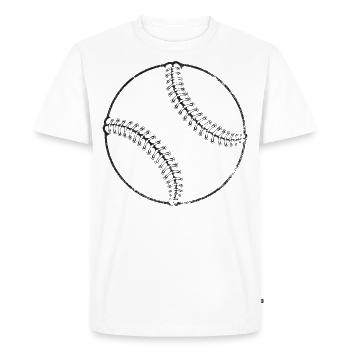 Baseball Fan - Men's Premium Organic T-Shirt - white - Front - Nico (187cm)