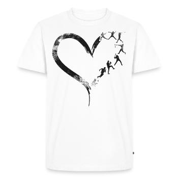 Cœur de fan de baseball vintage - T-shirt Premium bio Homme - blanc - Devant - Nico (187cm)