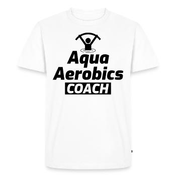 AquaGym Coach Fitness Aquatique Entraîneur - T-shirt Premium bio Homme - blanc - Devant - Nico (187cm)