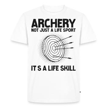 Archery Bow Archer Vintage Target - T-shirt Premium bio Homme - blanc - Devant - Nico (187cm)