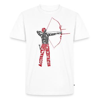 Archery Bow Archer Word Cloud - Men's Premium Organic T-Shirt - white - Front - Nico (187cm)