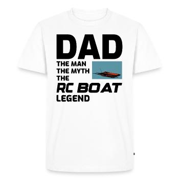 Rc Boat Racing Dad Race Bateau à moteur Fête des pères - T-shirt Premium bio Homme - blanc - Devant - Nico (187cm)