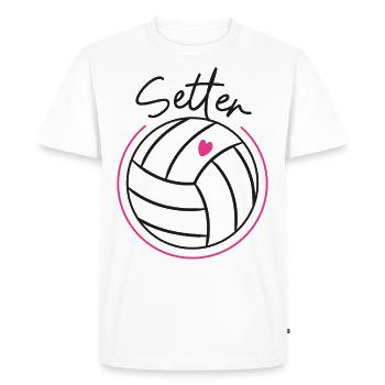 Joueur de volleyball Team Setter - T-shirt Premium bio Homme - blanc - Devant - Nico (187cm)