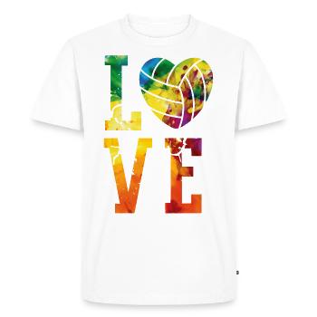Aquarelle de l’équipe de volley-ball - T-shirt Premium bio Homme - blanc - Devant - Nico (187cm)