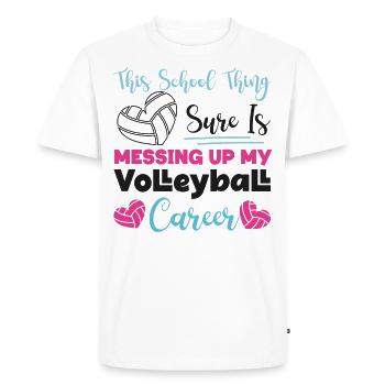 Équipe de volley-ball cette école - T-shirt Premium bio Homme - blanc - Devant - Nico (187cm)