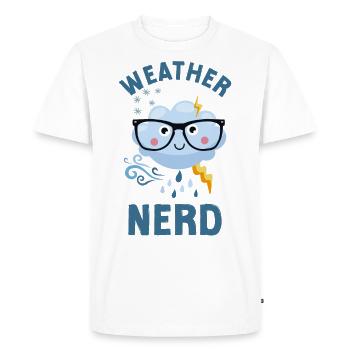 Météorologue Prévisions météorologiques - T-shirt Premium bio Homme - blanc - Devant - Nico (187cm)
