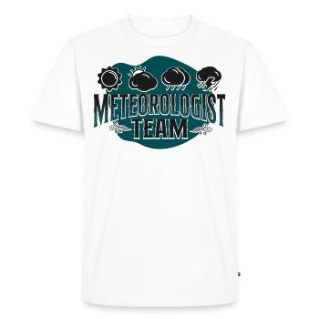 Météorologue Prévisions météorologiques - T-shirt Premium bio Homme - blanc - Devant - Nico (187cm)
