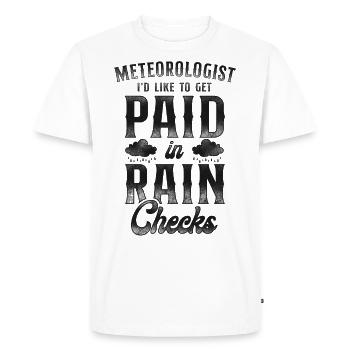 Météorologue Prévisions météorologiques - T-shirt Premium bio Homme - blanc - Devant - Nico (187cm)