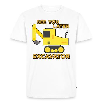 Excavatrice Chantier de construction Ouvrier de la construction Construction Plus tard Je Cadeau - T-shirt Premium bio Homme - blanc - Devant - Nico (187cm)