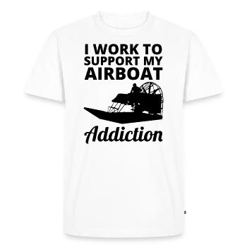 Airboat Fanboat Airboating Planeboat Swamp boat - Men's Premium Organic T-Shirt - white - Front - Nico (187cm)