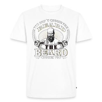 Vous ne choisissez pas la barbe que la barbe vous choisit - T-shirt Premium bio Homme - blanc - Devant - Nico (187cm)