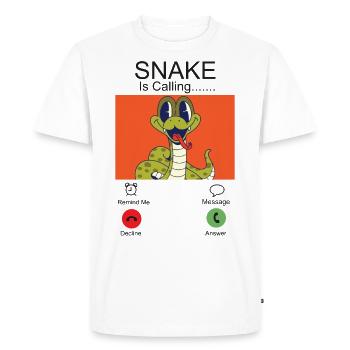 Serpent Serpent Téléphone Affichage Serpent - T-shirt Premium bio Homme - blanc - Devant - Nico (187cm)